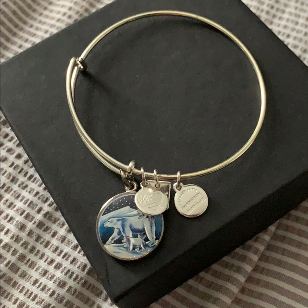 alex and ani silver polar bear charm bracelet